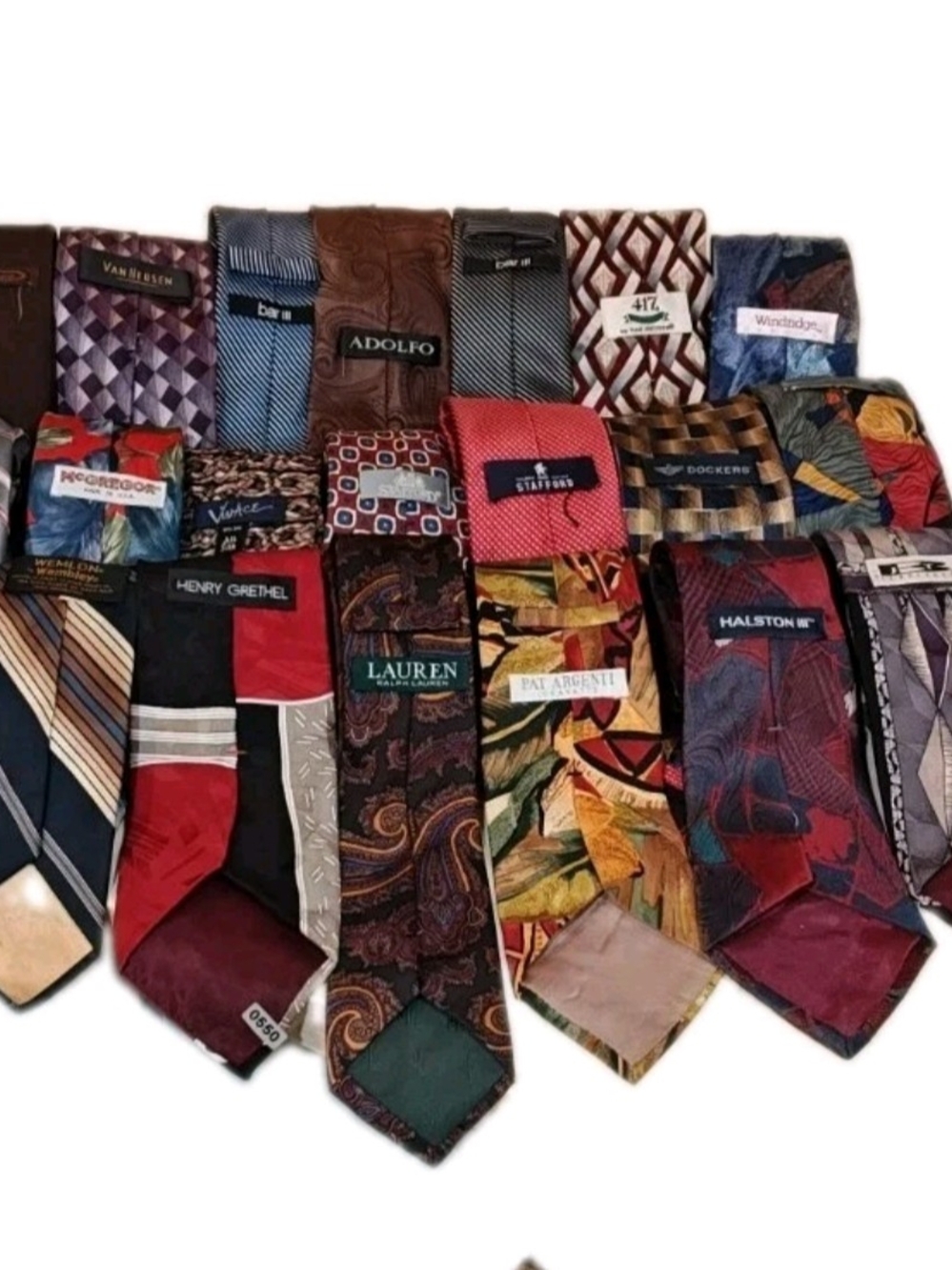 Men’s Neck Tie Lot Of 20 Assorted Mixed Colors